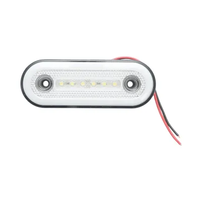 Lampa gabarit laterala ovala LED NEON 12V-24V alba 24 LED-uri 115x44x16mm Breckner Germany