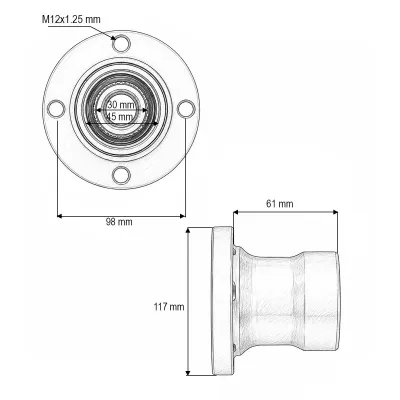 Butuc rulment cu flansa BAA-0003A - imagine 4