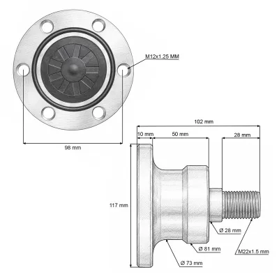 Butuc rulment cu flansa BAA-0006 - imagine 4