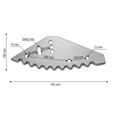 Cutit malaxor furaje Mayer Silo King 550x180x5mm cod OEM 527527436 - imagine 3