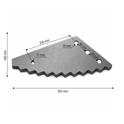 Cutit malaxor furaje Strautmann Verti Mix 13004, 15004, 18004, 21004, 555x190x8mm cod OEM 527527048 - imagine 3