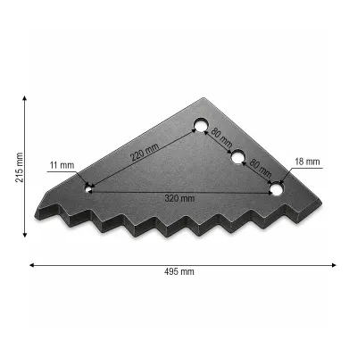 Cutit malaxor furaje Strautmann Verti Mix, Sherpa 495x215x8mm cod OEM 527527104, 60903500N - imagine 3