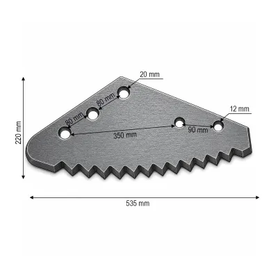Cutit malaxor furaje Eurocomp, Faresin, AGM, AVM 535x220x6mm cod OEM 527527305 - imagine 3