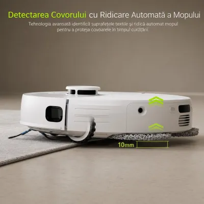 Aspirator robot inteligent cu functie mop 8500Pa, statie auto-golire, navigatie laser LDS, baterie 5200 mAh, perie anti-incurcare, control aplicatie Wi-Fi Extravis - imagine 4