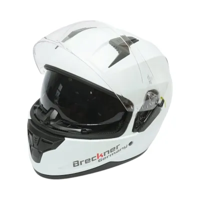Casca moto integrala alba cu viziera transparenta si ochelari de soare, marimea L Arcane White Breckner Germany - imagine 6