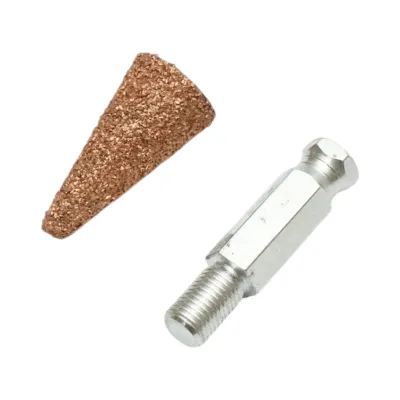Piatra polizat anvelope abraziva conica 19x40mm, granulatie K36, tija hexagonala 3/8 inch - imagine 2