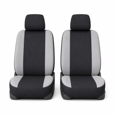 Set huse scaune auto universale gri-negru, material textil 8 piese - imagine 2