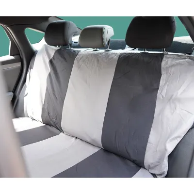 Set huse scaune auto universale gri-negru, material textil 8 piese - imagine 7
