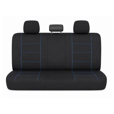Set huse scaune auto universale negru-albastru, material textil 8 piese - imagine 3