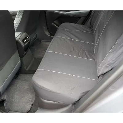 Set huse scaune auto universale negru-gri, material textil 8 piese - imagine 8