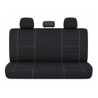 Set huse scaune auto universale negru-gri, material textil 8 piese - imagine 3
