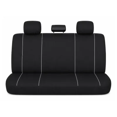 Set huse scaune auto universale negru-alb, material textil 8 piese - imagine 3