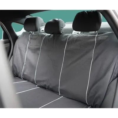 Set huse scaune auto universale negru-alb, material textil 8 piese - imagine 6