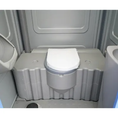 Toaleta ecologica vidanjabila 350L HDPE cu lavoar, pisoar, oglinda, suport hartie si cuier 1150x1150x2250mm - imagine 7