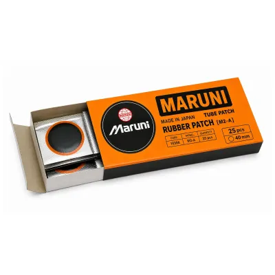 Set 25 petice vulcanizare rotunde 40mm + 1 tub adeziv Super Valcarn G 22ml pentru camere de aer M2-A Maruni made in Japan - imagine 4