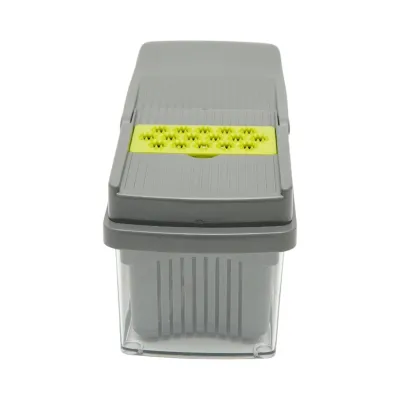 Tocator de legume multifunctional 12 in 1 manual, 8 lame inox interschimbabile, taietor legume, feliator, razatoare, decojitor, separator oua, recipient colectare - imagine 9