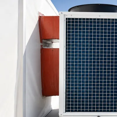 Sistem instalatie climatizare industriala 272.960 BTU, 80kW, 380V, functie incalzire si ventilatie, debit aer 17.500m3/h pentru corturi, hale, depozite 500–750m2 - imagine 11