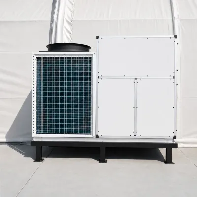 Sistem instalatie climatizare industriala 272.960 BTU, 80kW, 380V, functie incalzire si ventilatie, debit aer 17.500m3/h pentru corturi, hale, depozite 500–750m2 - imagine 4