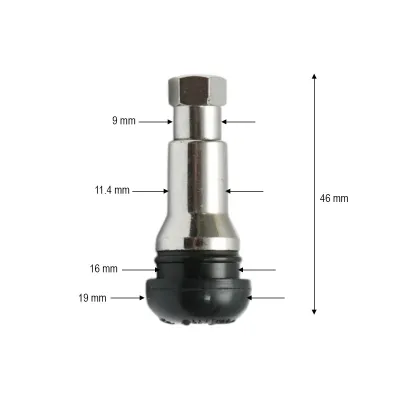 Valva roata auto tubeless premium TR413 45mm cromata