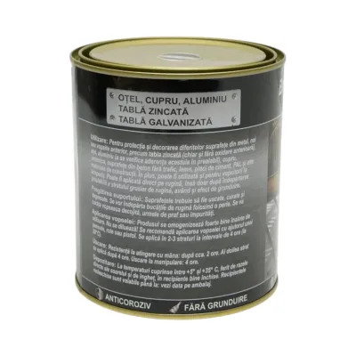 Vopsea email anticoroziva 3 in 1 negru pentru metal 750g, direct pe rugina, pe baza de apa  Breckner Germany - imagine 3