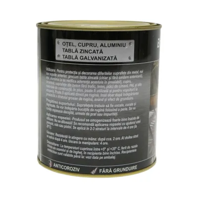 Vopsea email anticoroziva 3 in 1 cenusiu pentru metal 750g, direct pe rugina, pe baza de apa Breckner Germany - imagine 3