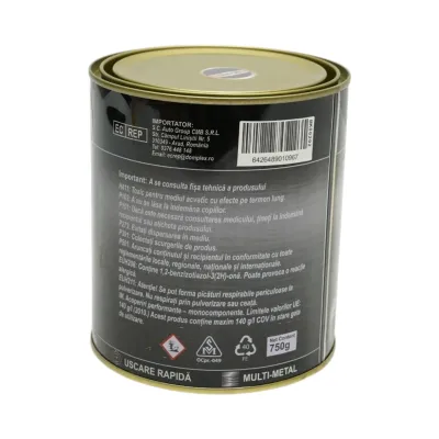 Vopsea email anticoroziva 3 in 1 cenusiu pentru metal 750g, direct pe rugina, pe baza de apa Breckner Germany - imagine 4
