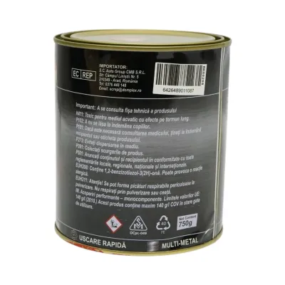 Vopsea email anticoroziva 3 in 1 rosu RAL 2002 pentru metal 750g, direct pe rugina, pe baza de apa Breckner Germany - imagine 4