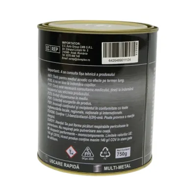 Vopsea email anticoroziva 3 in 1 verde RAL 6016 pentru metal 750g, direct pe rugina, pe baza de apa Breckner Germany - imagine 4