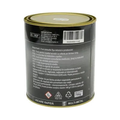 Vopsea email anticoroziva 3 in 1 alb boreal pentru metal 750g, direct pe rugina, pe baza de apa Breckner Germany - imagine 4