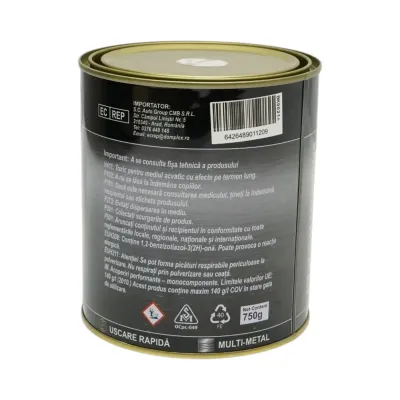 Vopsea email anticoroziva 3 in 1 alb 10 pentru metal 750g, direct pe rugina, pe baza de apa Breckner Germany - imagine 4