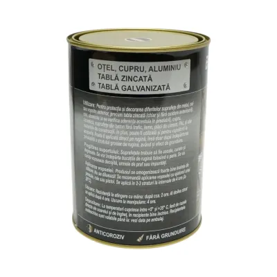 Vopsea email anticoroziva 3 in 1 negru pentru metal 2kg, direct pe rugina, pe baza de apa 2kg Breckner Germany - imagine 3