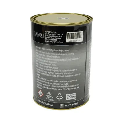 Vopsea email anticoroziva 3 in 1 negru pentru metal 2kg, direct pe rugina, pe baza de apa 2kg Breckner Germany - imagine 4