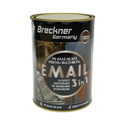 Vopsea email anticoroziva 3 in 1 rosu imperial pentru metal 2kg, direct pe rugina, pe baza de apa Breckner Germany - imagine 2