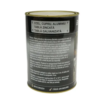 Vopsea email anticoroziva 3 in 1 negru mat pentru metal 2kg, direct pe rugina, pe baza de apa Breckner Germany - imagine 3