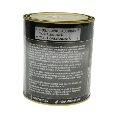 Vopsea email anticoroziva 3 in 1 gri antracit RAL 7016 pentru metal 750g, direct pe rugina, pe baza de apa Breckner Germany - imagine 3