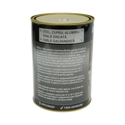 Vopsea email anticoroziva 3 in 1 gri antracit RAL 7016 pentru metal 2kg, direct pe rugina, pe baza de apa Breckner Germany - imagine 4