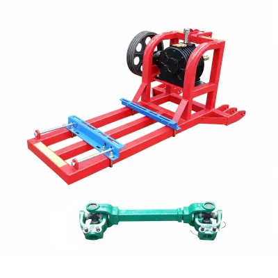 Cadru metalic pompa apa centrifuga WK88 cu suport motor, reductor, transmisie pe curea, prindere in 3 puncte si cardan inclus - imagine 2