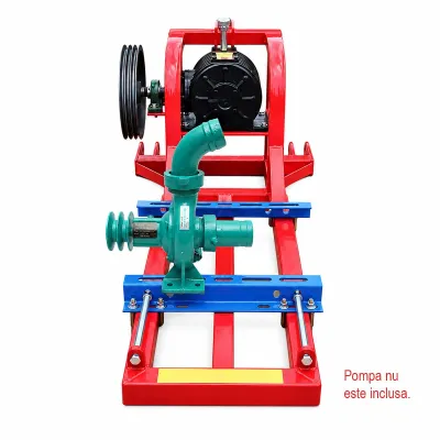 Cadru metalic pompa apa centrifuga WK88 cu suport motor, reductor, transmisie pe curea, prindere in 3 puncte si cardan inclus - imagine 3