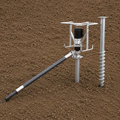 Masina electrica infiletat suruburi de fundatie elicoidale 220V, 2920W, cuplu 5300Nm pentru montaj la sol structuri panouri solare fotovoltaice Breckner Germany