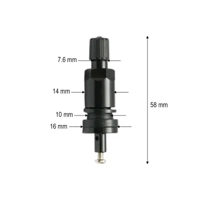 Valva roata tubeless neagra 58mm compatibila senzor TPMS-03