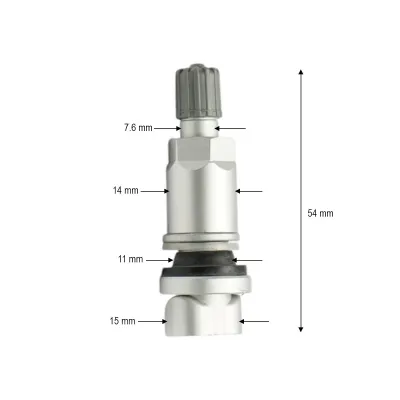 Valva roata tubeless argintie 54mm compatibila senzor TPMS-01