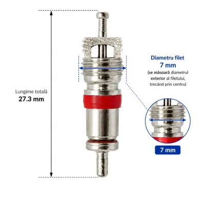 Ventil valva roata 7mm - imagine 3