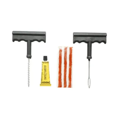 Kit vulcanizare anvelope tubeless la rece cu snur, adeziv, instrument inserare tip ac si alezor - imagine 2
