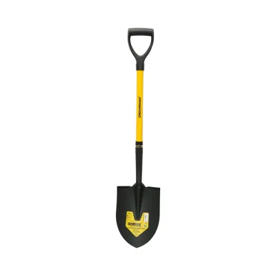 Lopata otel cu varf ascutit tip cazma 220x290x1020mm, coada din fibra de sticla si maner D Crownman