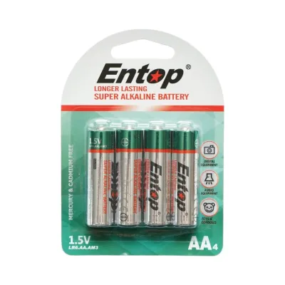 Baterie alcalina AA 1.5V LR6 AM3 4 buc/set Entop