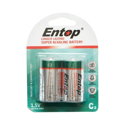 Baterie alcalina C 1.5V LR14 AM2 2 buc/set Entop