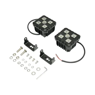 Set 2 proiectoare patrate LED 20W, 9-32V, 5700K, 2000lm, carcasa aluminiu 80x55x74mm IP67 Breckner Germany - imagine 2
