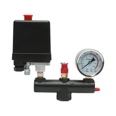 Presostat complet cu manometru 220V, 15A, presiune maxima 12 bar pentru compersor aer DISGM62, DISGM63, DISGM66 - imagine 2