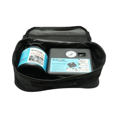 Kit reparatie pana anvelope cu compresor aer 12V si solutie etansare 450ml Breckner Germany - imagine 2
