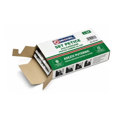 Set 24 petice vulcanizare ovale 35x52mm + 1 tub adeziv 20ml pentru camere de aer L-24 Michel - imagine 4